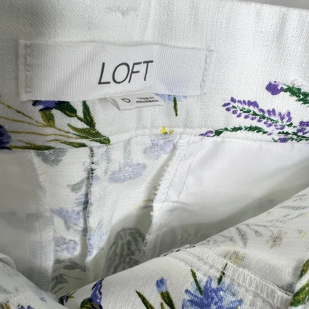 Floral Tailored Shorts Wildflowers White Seersucker Riviera‎ Preppy Nautical 0